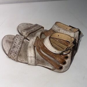 Bed Stu Alena Teak Rustic Boho Hippie Gypsy Festival Leather Sandals Size 6